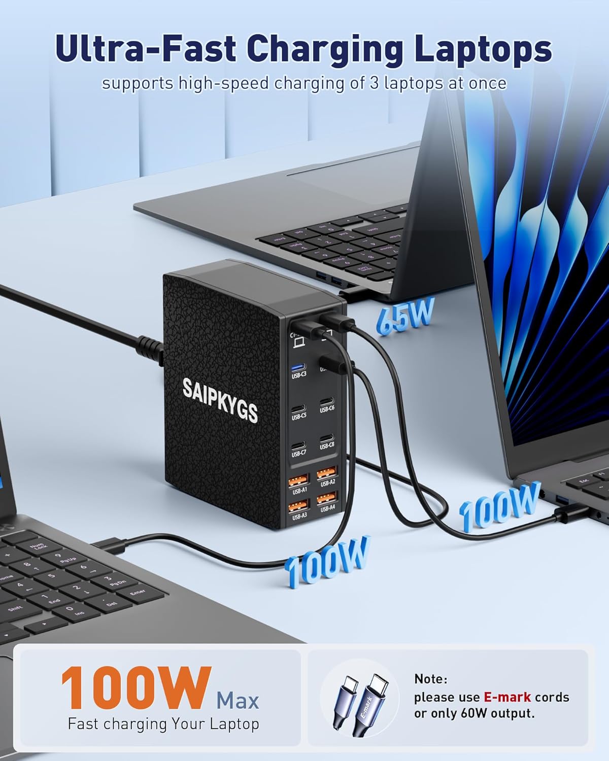 Detalle de USB Charging Station 800W 12-Port USB C Charger