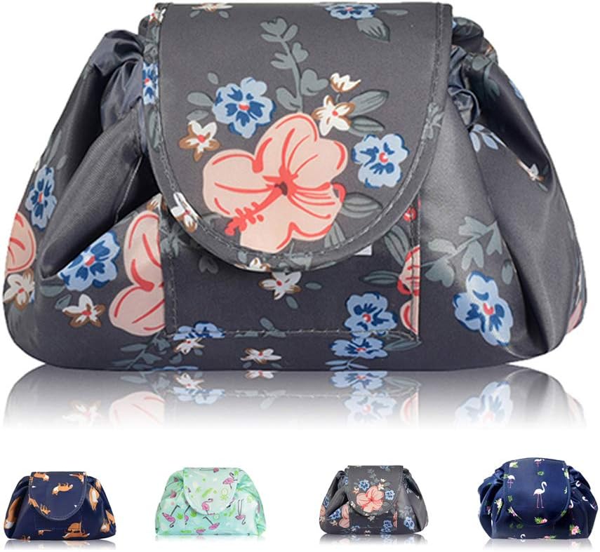 Thumbnail 6 de Vavabox Lazy Drawstring Makeup Bag (Large Capacity) – Waterproof Navy Flamingo Travel Cosmetic Pouch