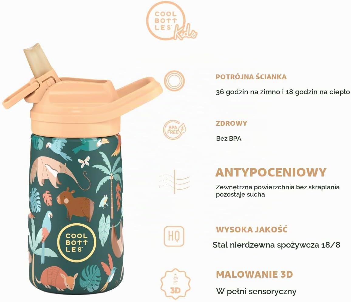 Thumbnail 3 de Cool Bottles CBKD35RR Rainforest Refuge – butelka termiczna 350 ml ze stali 18/8