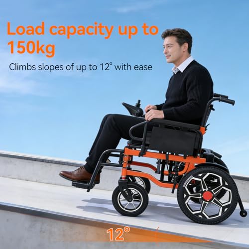 Detalle de ByteTecpeak D09 Electric Wheelchair for Adults – Folding, All-Terrain, 500W, 20Ah, 30km Range