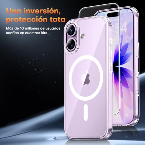 Detalle de TAURI Funda para iPhone 17 6.3" con MagSafe y Protector de Pantalla HD (Transparente)