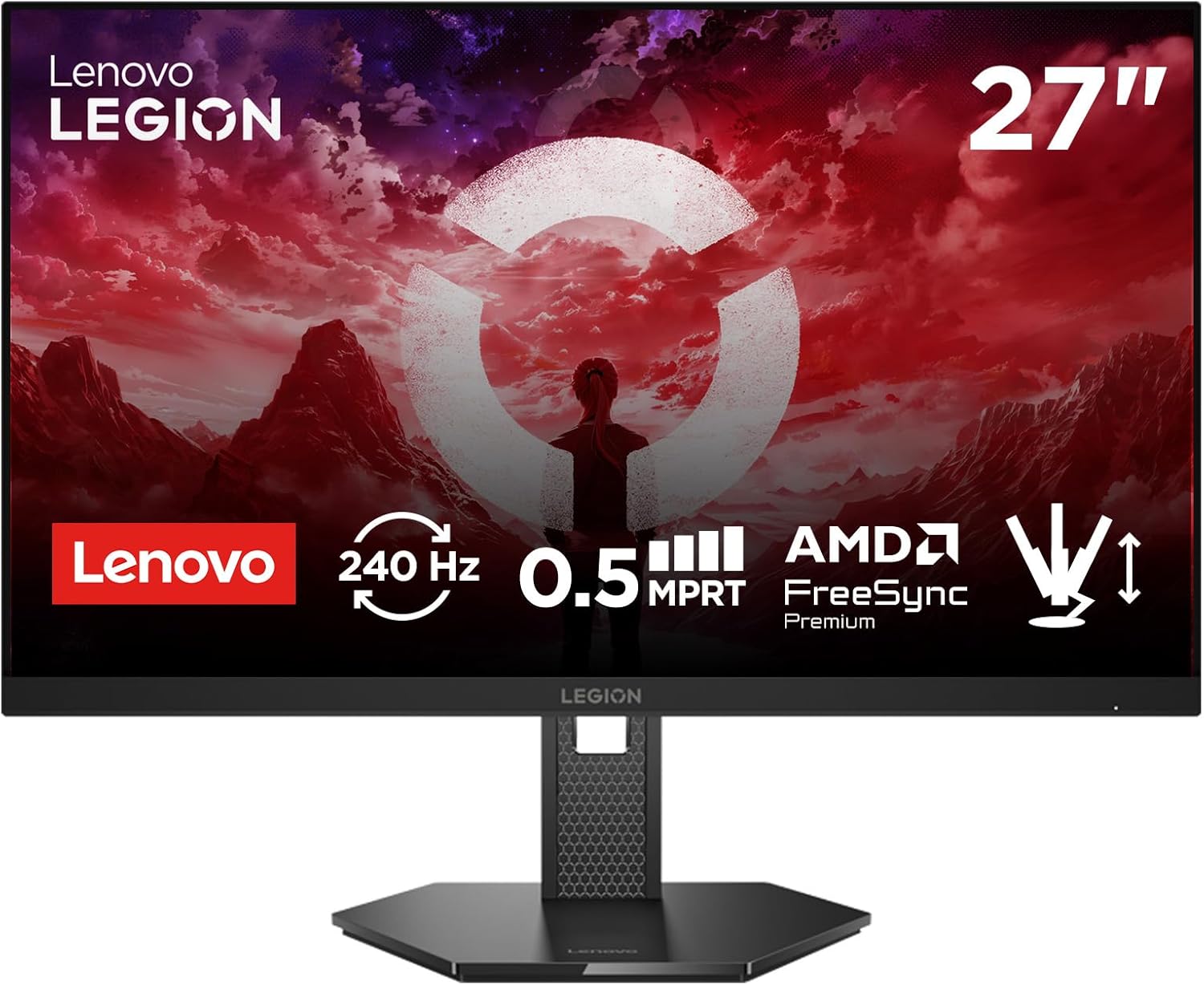 Detalle de Lenovo Legion 27QD-10 – 27" QHD IPS-Gaming-Monitor, 240 Hz, 0,5 ms, USB-C/HDMI