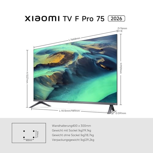 Thumbnail 20 de Xiaomi TV F Pro 75 (190 cm) – QLED 4K mit Fire TV OS8