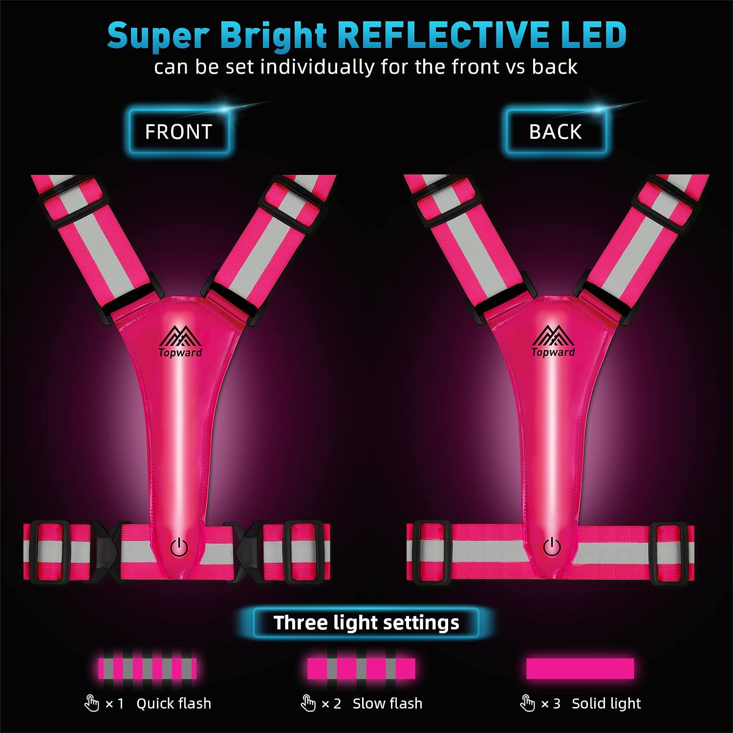 Detalle de Topward High Visibility Running Vest 360° Reflective Gear 🏃♀