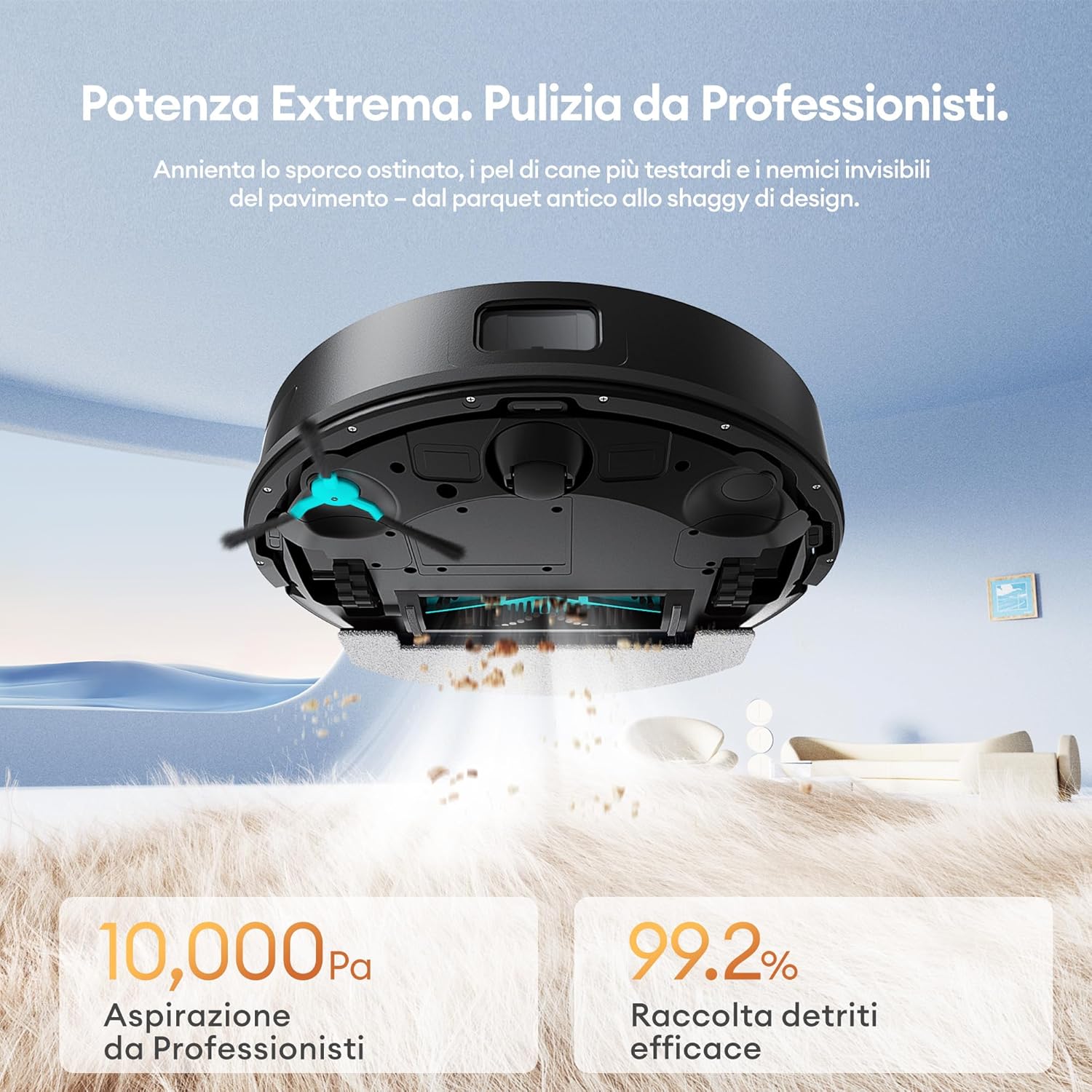 Thumbnail 1 de Ultenic T20Pro robot aspirapolvere e lavapavimenti con navigazione LiDAR, 10.000 Pa e autosvuotamento 3,5 L