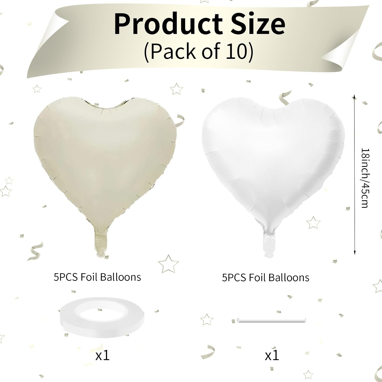 Detalle 2 de Heart Foil Balloons, 18-Inch