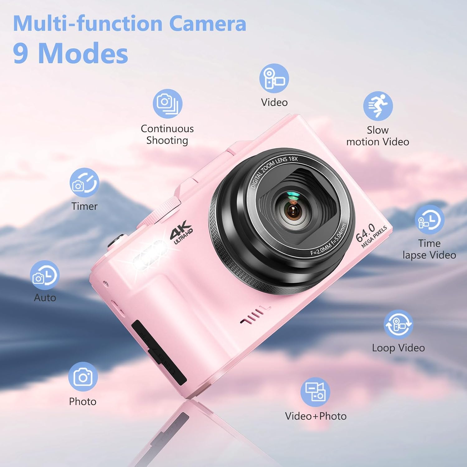 Thumbnail 6 de VJIANGER L-WD08 4K Digital Camera, 64MP, 180° Flip Screen