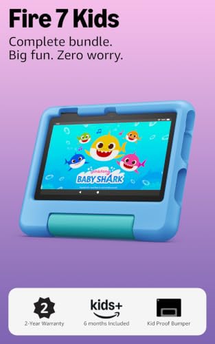 Detalle 2 de Amazon Fire 7 Kids Tablet (Ages 3-7) with 16 GB, Blue