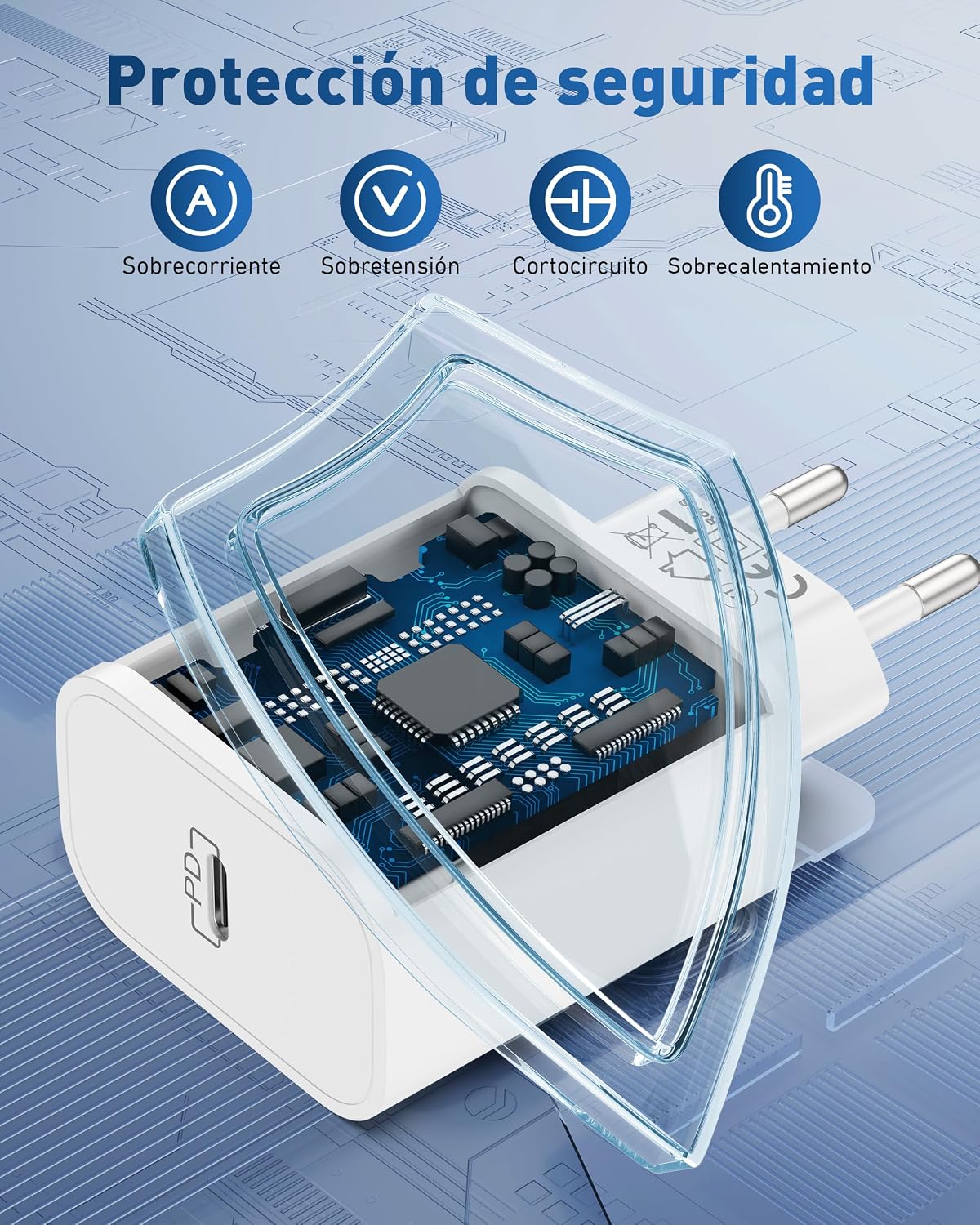 Detalle 2 de Cargador 30W USB-C con cable 2 m