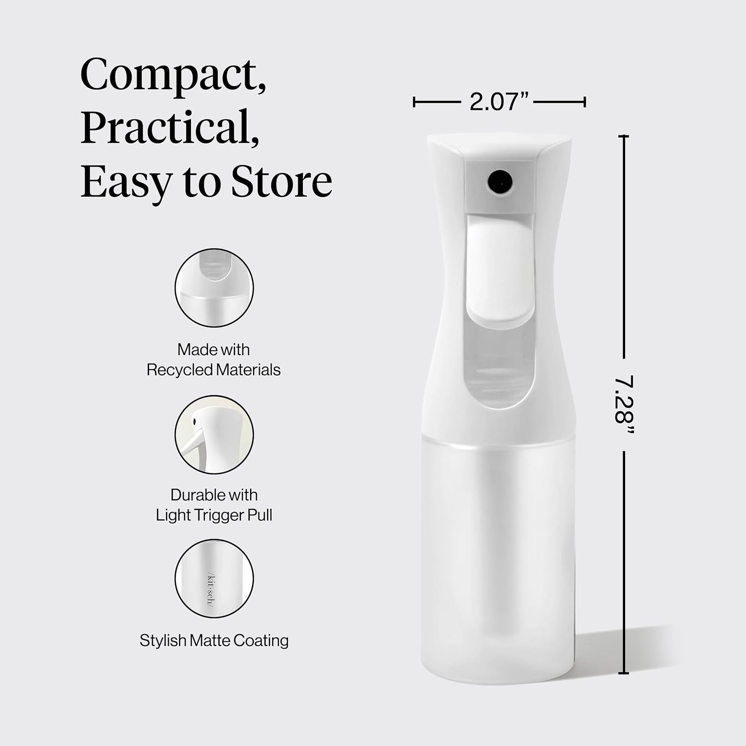 Detalle 2 de Kitsch Continuous Spray Bottle 150ml mist spray 💧