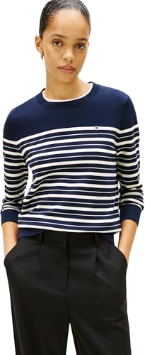 Detalle de Tommy Hilfiger Co Jersey Stitch C-nk LS Swt Ww0ww44984 Suéter XXL para mujer