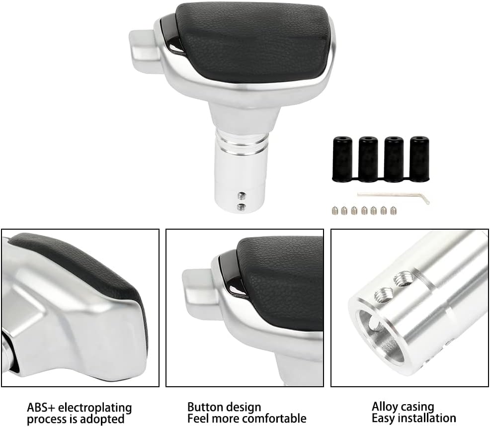 Detalle de Muge Racing Gear Shift Knob – PU Leather & Aluminum, Universal Fit
