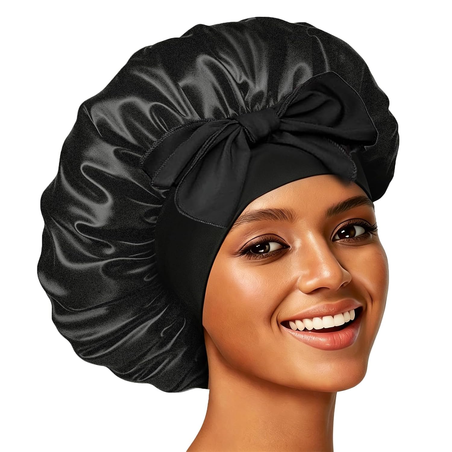 Detalle de Confvrter Silk Bonnet Satin Bonnet for Sleeping (Large, Adjustable) — Comfort, Hair Protection, and Everyday Use