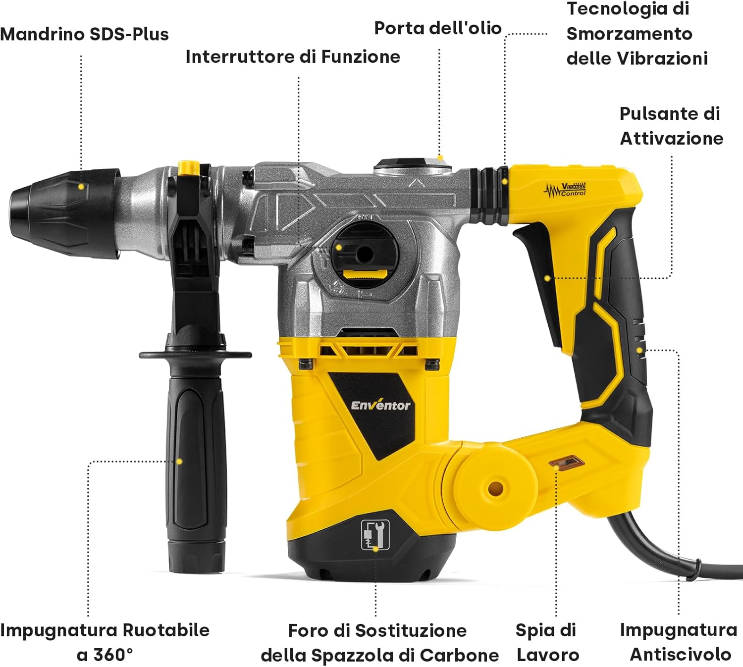 Detalle 2 de Enventor Martello Demolitore 1500W SDS-Plus