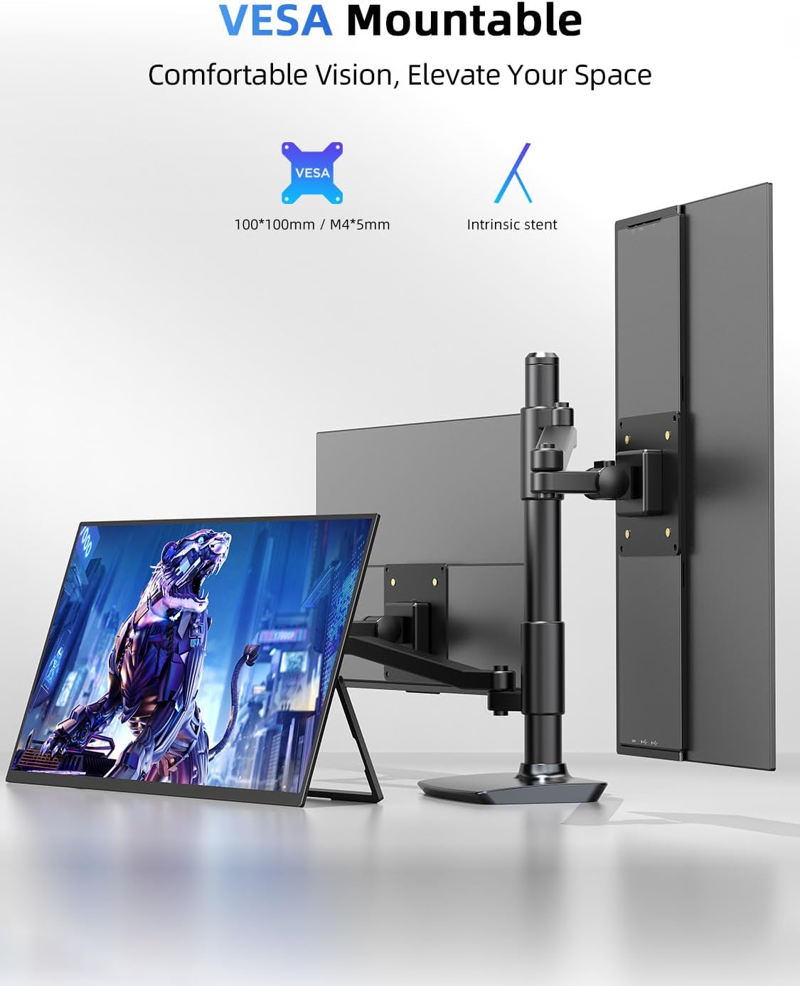 Thumbnail 6 de Newsoul 21.5-inch Portable Monitor (100Hz) with QLED Color, Built-in Stand, USB-C/HDMI, VESA Support