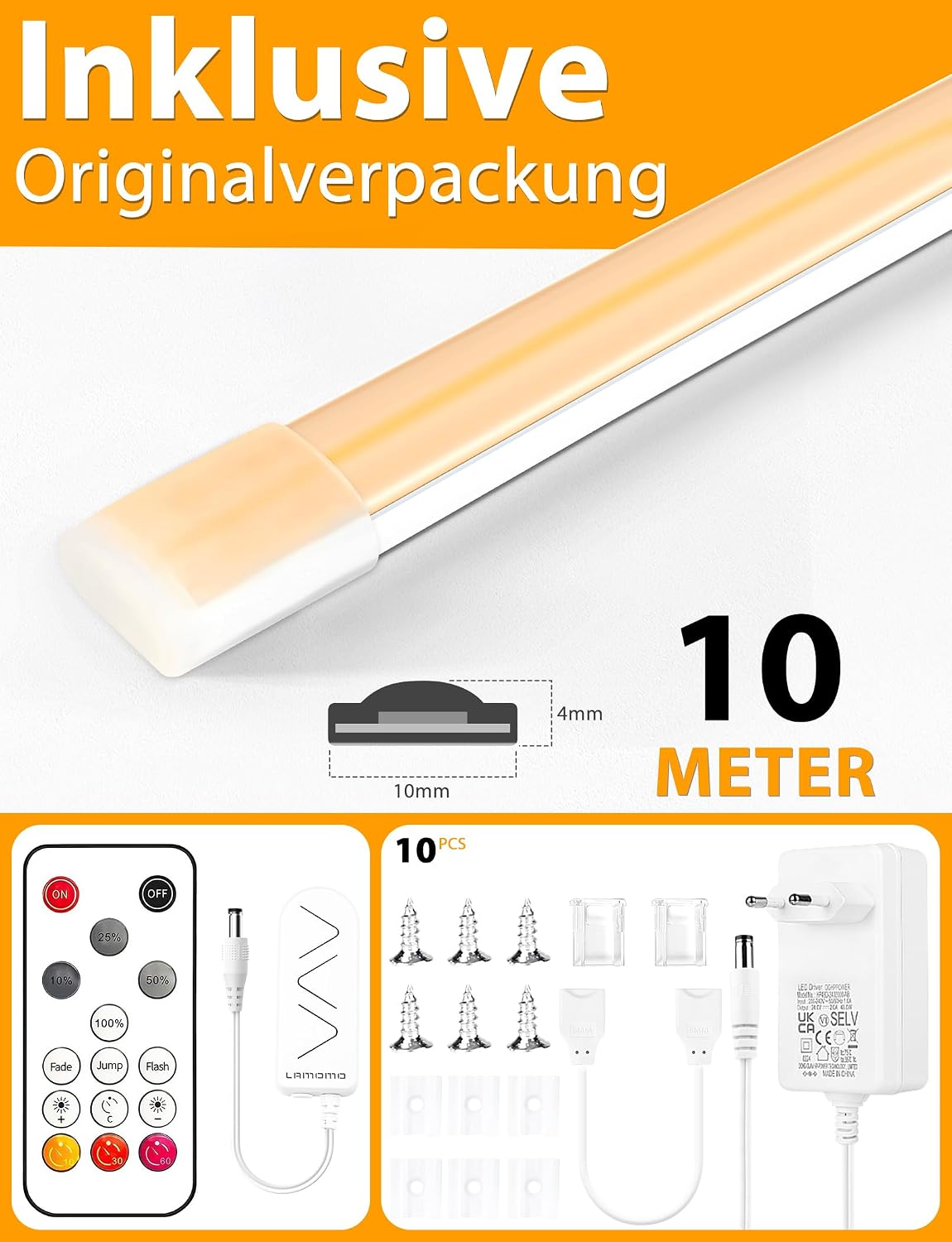 Thumbnail 6 de Lamomo COB LED Streifen 10M Warmweiss 3000K