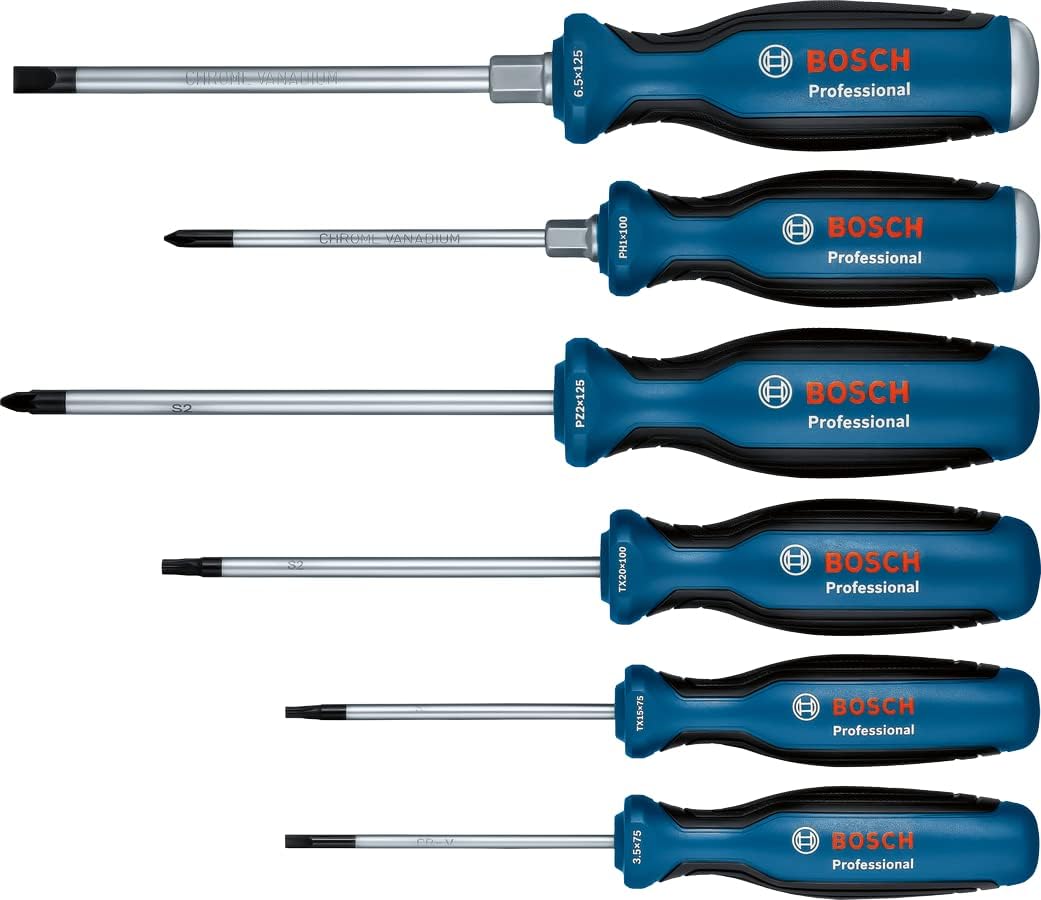 Thumbnail 1 de Bosch Professional 6-piece Screwdriver Set (SL/PH/PZ/TX) with soft-grip shafts and precision tips
