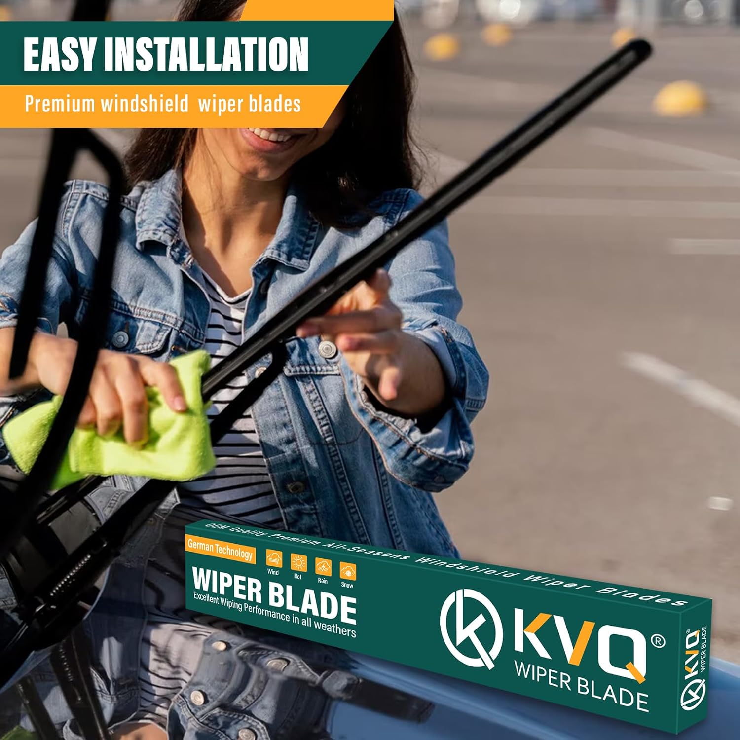 Thumbnail 4 de KVQ Windshield Wiper Blades Replacement for Ford Transit (28"/21"), Pack of 2 – Original Factory Quality