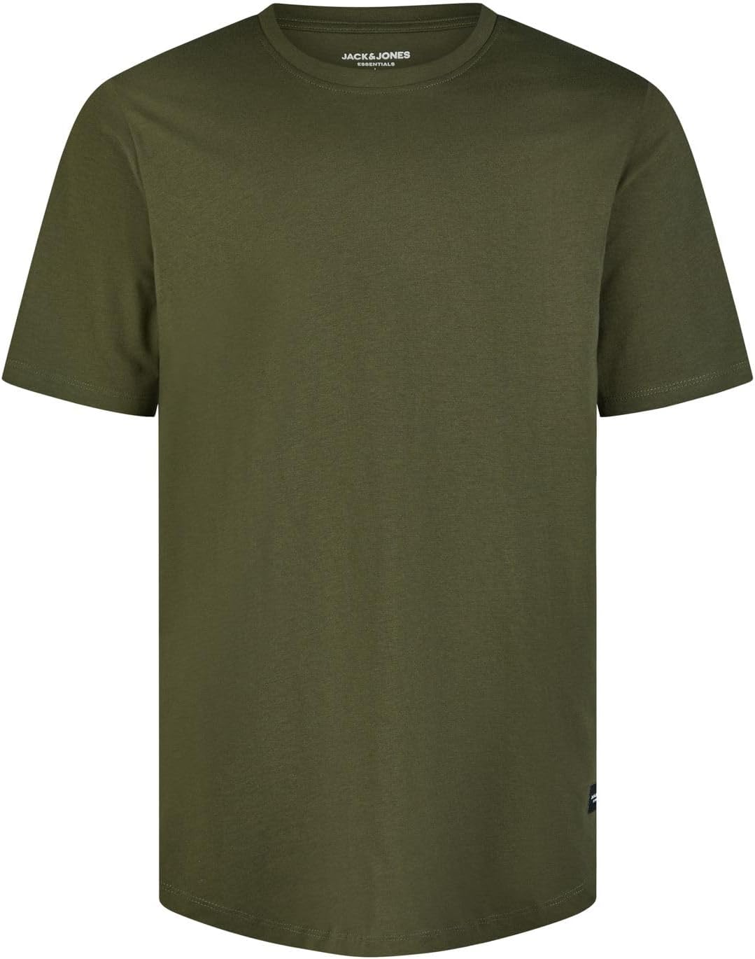 Detalle de JACK & JONES Herren Lang geschnittenes 3er-Set Basic T-Shirt aus 100% Bio-Baumwolle – Regular Fit