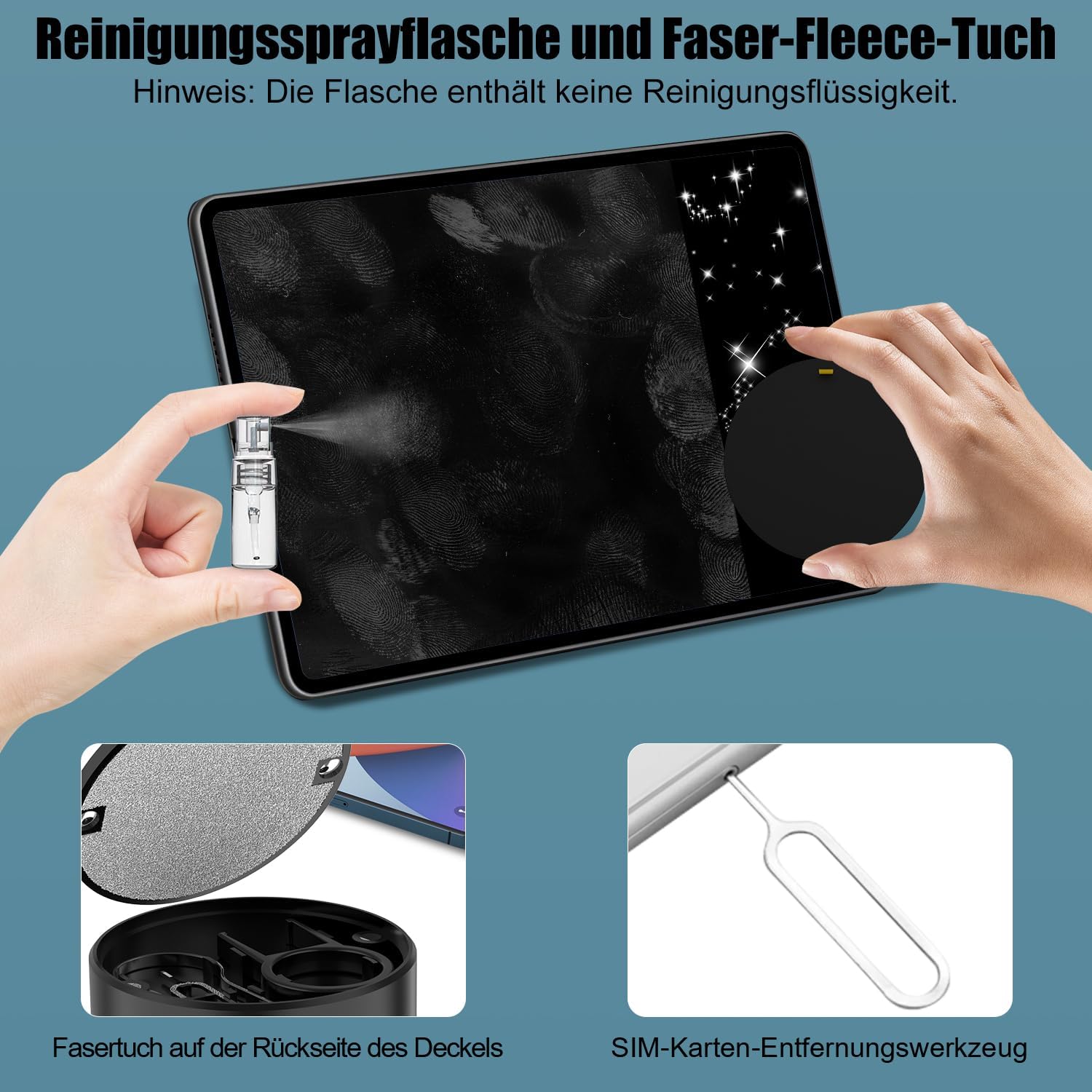Detalle de VICHYIE 20-in-1 Tastatur Reinigungsset – Reinigungszubehör für Tastatur, Kopfhörer, Bildschirm und mehr (Schwarz)