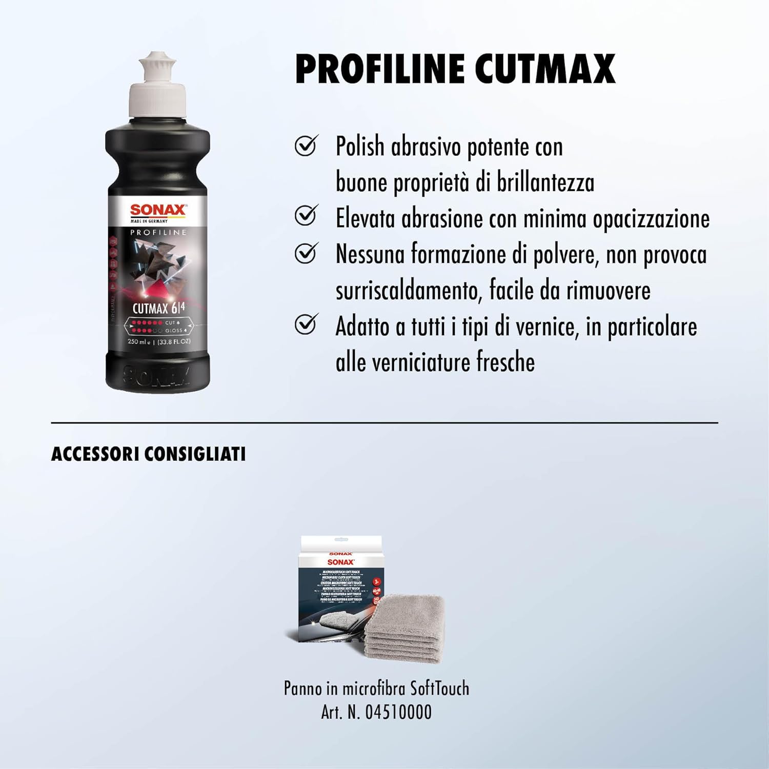 Thumbnail 2 de SONAX Profiline CutMax (250 ml) lucidante levigante per vernici – brillantezza con rimozione di graffi e imperfezioni