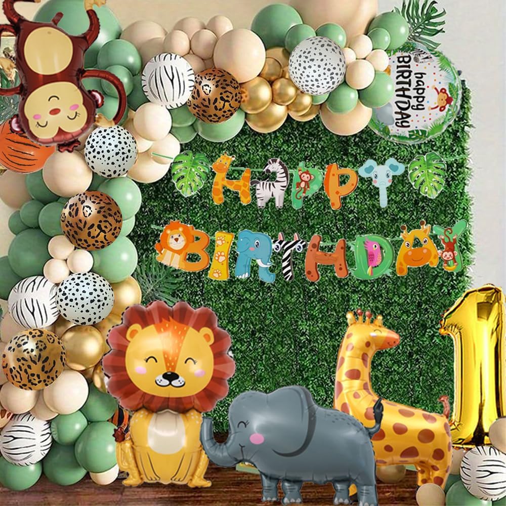 Thumbnail 6 de 1st Birthday Jungle Safari Decorations for Boys and Girls by FUBABCO