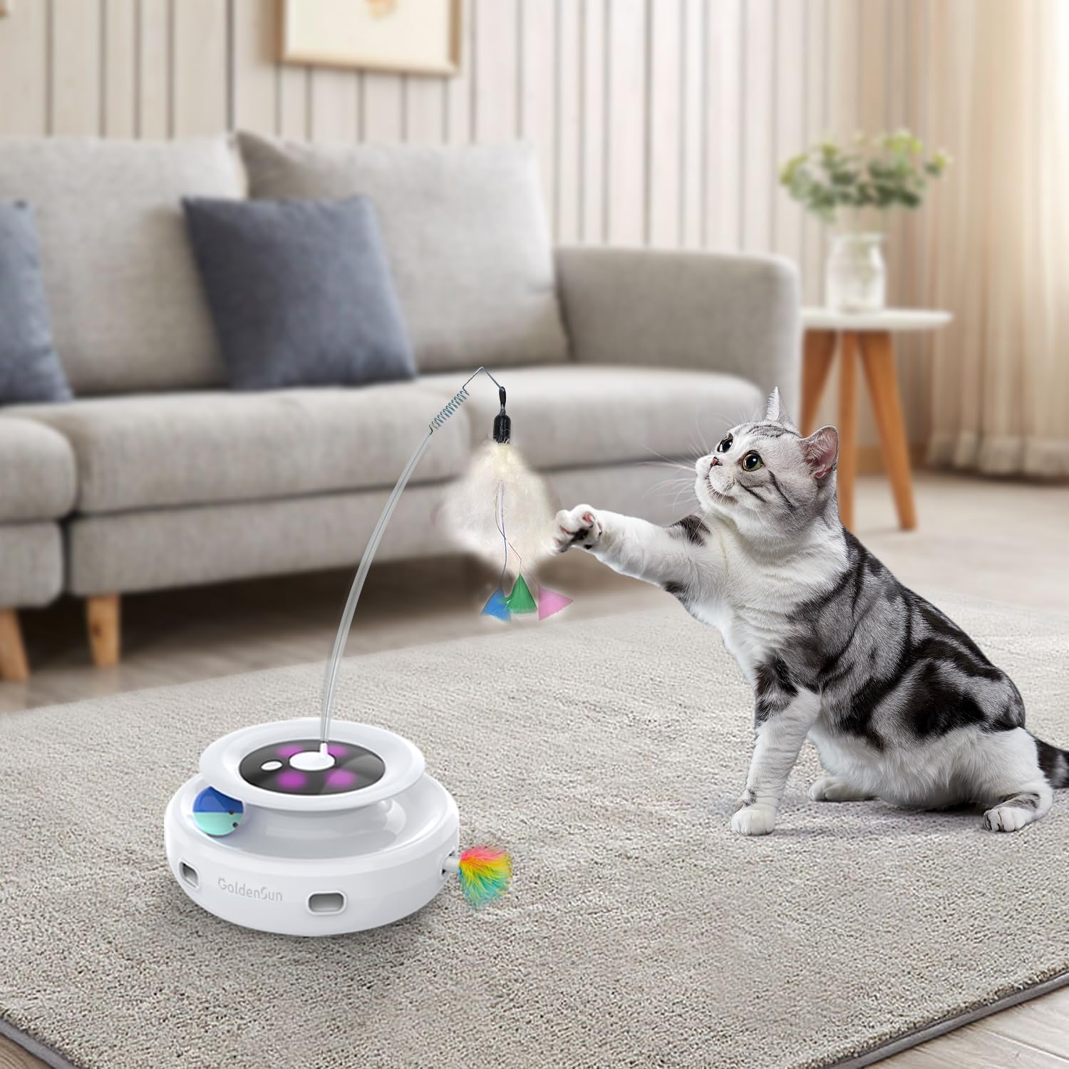 Detalle de GlodenSun 3-in-1 Interactive Cat Toys Replacement Attachments – 7 Pieces