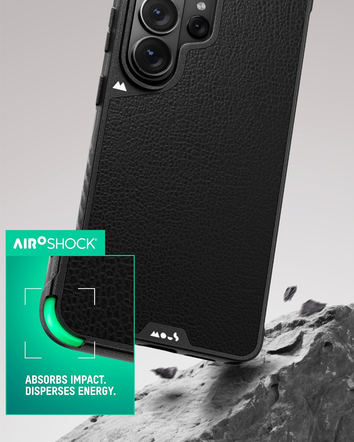 Thumbnail 1 de Mous Galaxy S26 Ultra Case with MagSafe & Qi2 – shockproof protection, full camera coverage, black leather finish