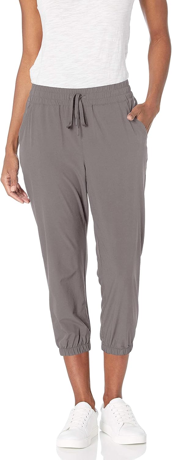 Detalle de Amazon Essentials Women's Active Performance Stretch Woven 23.5" Inseam Crop Jogger Trousers