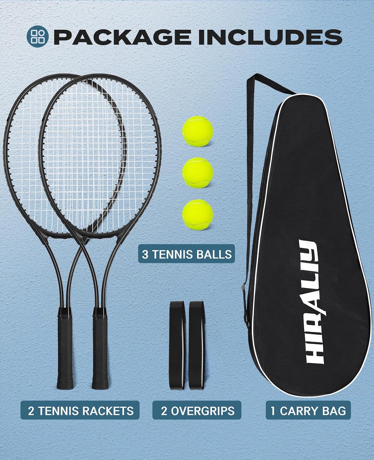 Thumbnail 5 de HIRALIY 27in Tennis Rackets Set