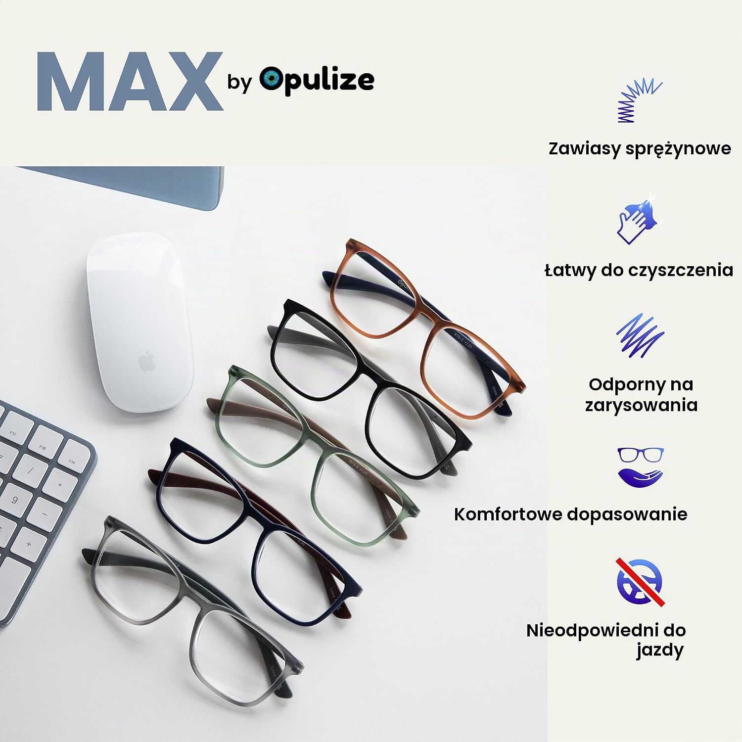 Thumbnail 3 de OPULIZE Max R78 – duże, prostokątne okulary do czytania unisex