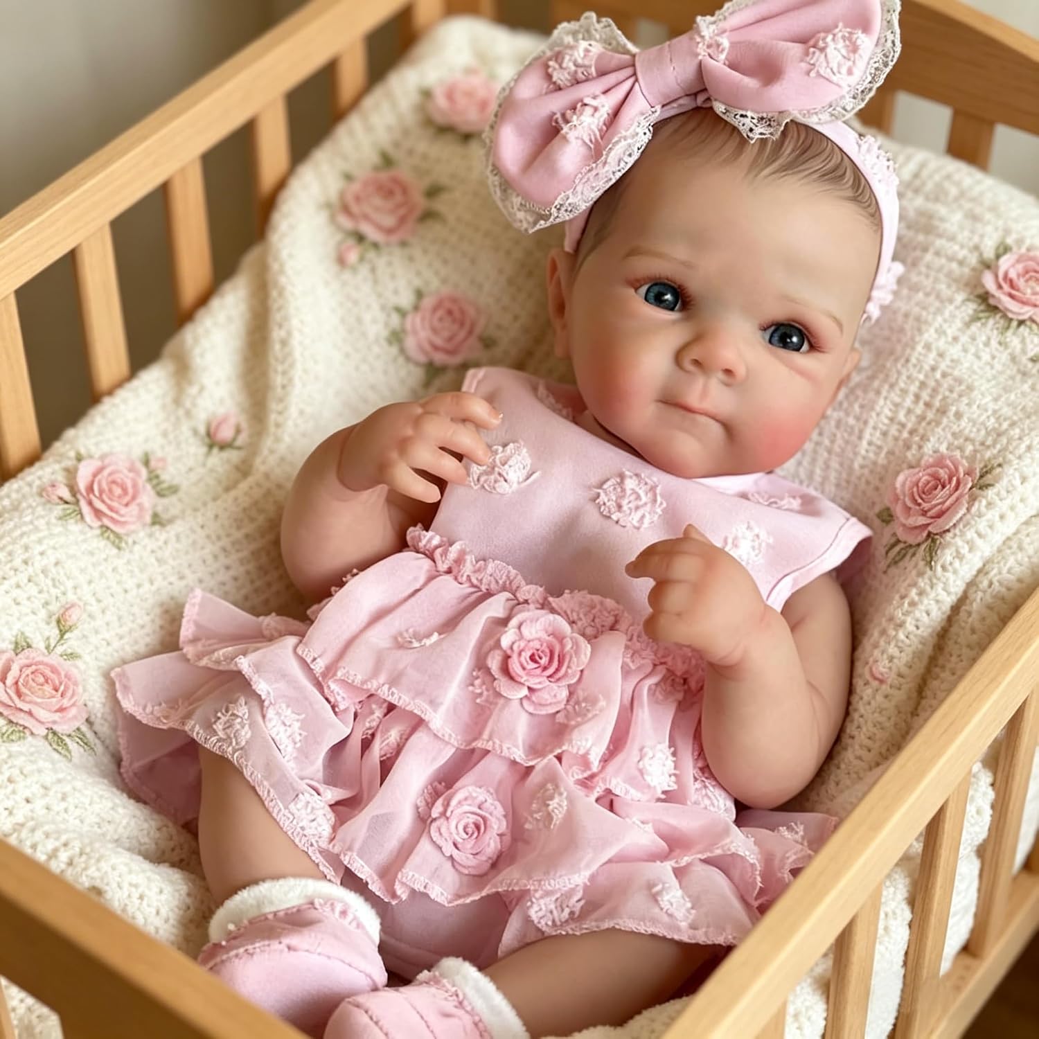 Detalle de Tudofttg Reborn Baby 2504 – realistyczna lalka 48 cm z pełnego winylu