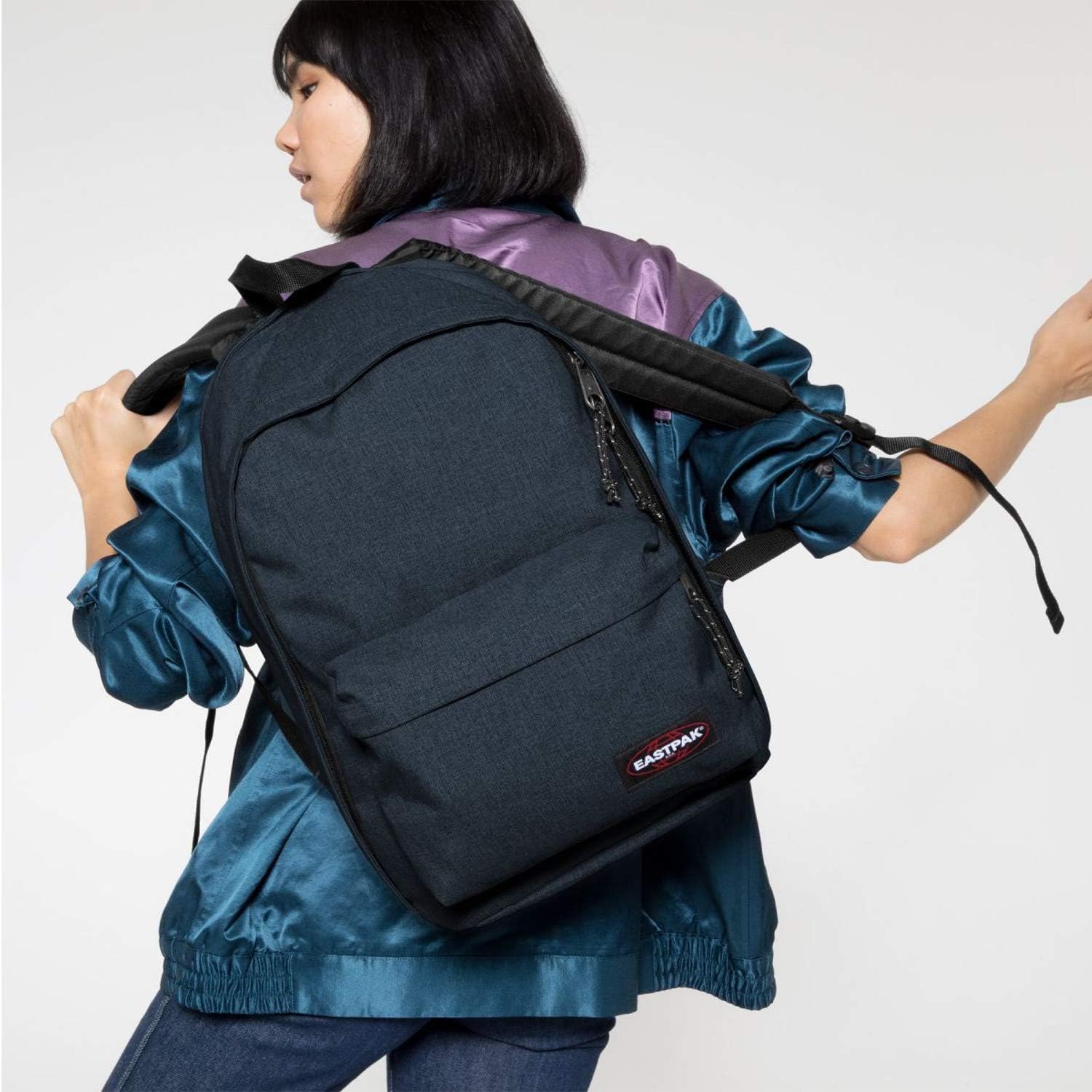Detalle de Eastpak BACK TO WORK Sac à dos, 27 L – denim authentique et organisation pratique