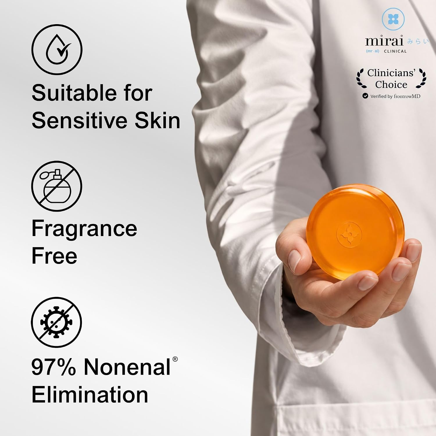 Detalle 2 de Mirai Clinical Persimmon Soap with Green Tea Extract for Body Odor