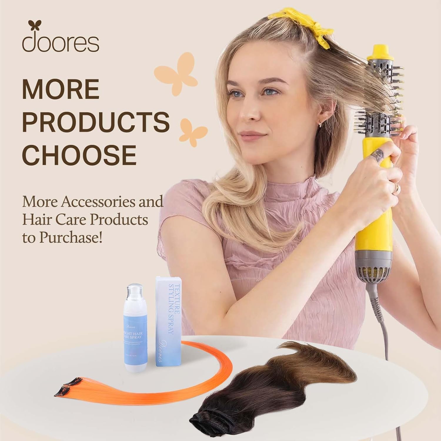 Thumbnail 6 de DOORES Clip in Hair Extensions - Natural Black, 130g, 7pcs, 18 Inch | Remy Seamless Clip-ins with Invisi Edge
