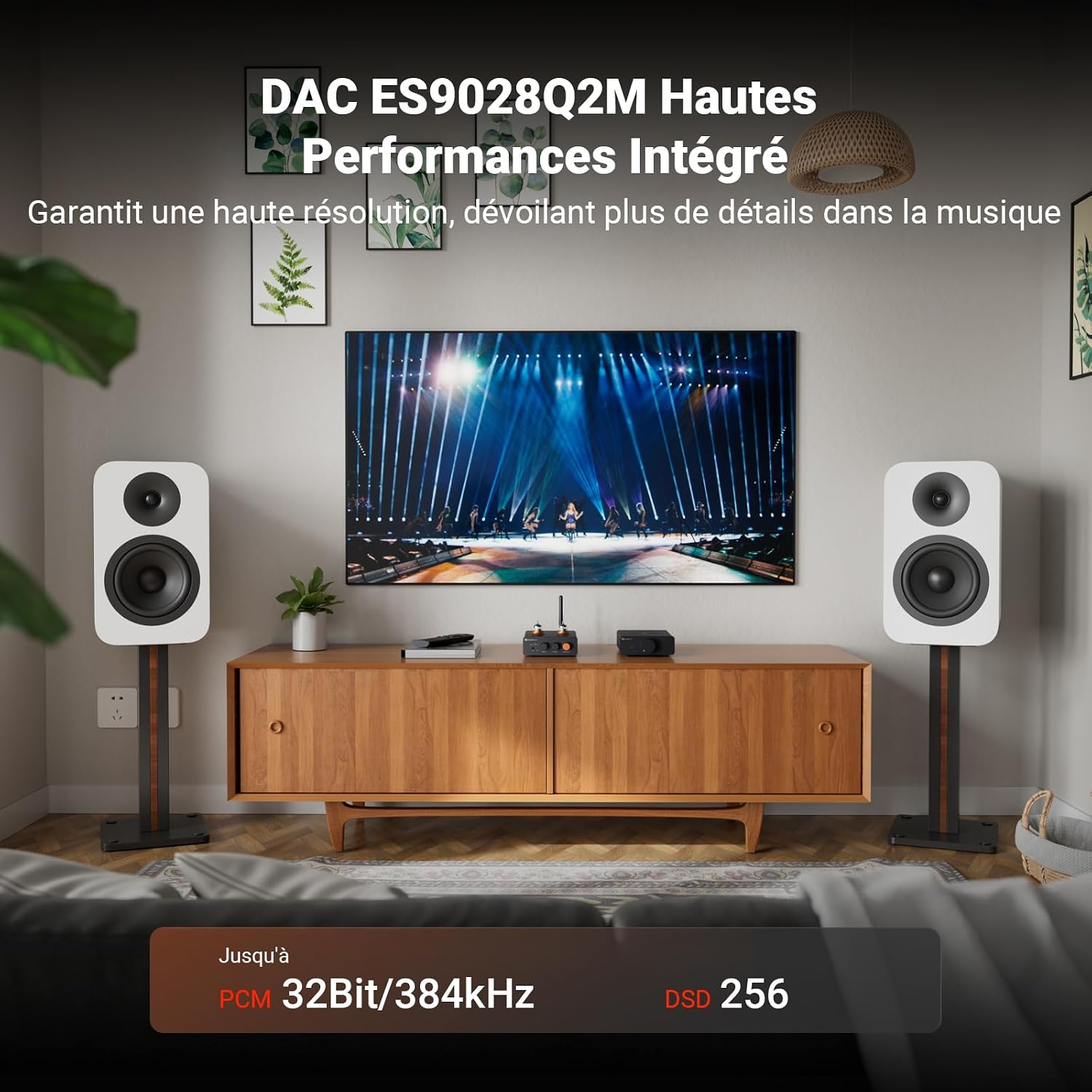 Detalle de Fosi Audio GR40 préamplificateur DAC à tube avec Bluetooth, USB et sorties optique/coaxiale