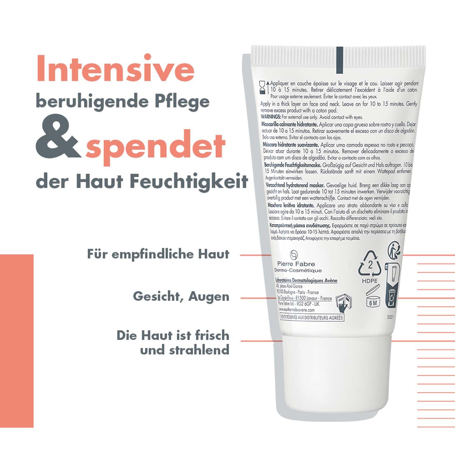 Thumbnail 3 de AVÈNE Les Essentiels Beruhigende Feuchtigkeitsmaske – stärkt die Hautbarriere bei trockener, empfindlicher Haut (50 ml)