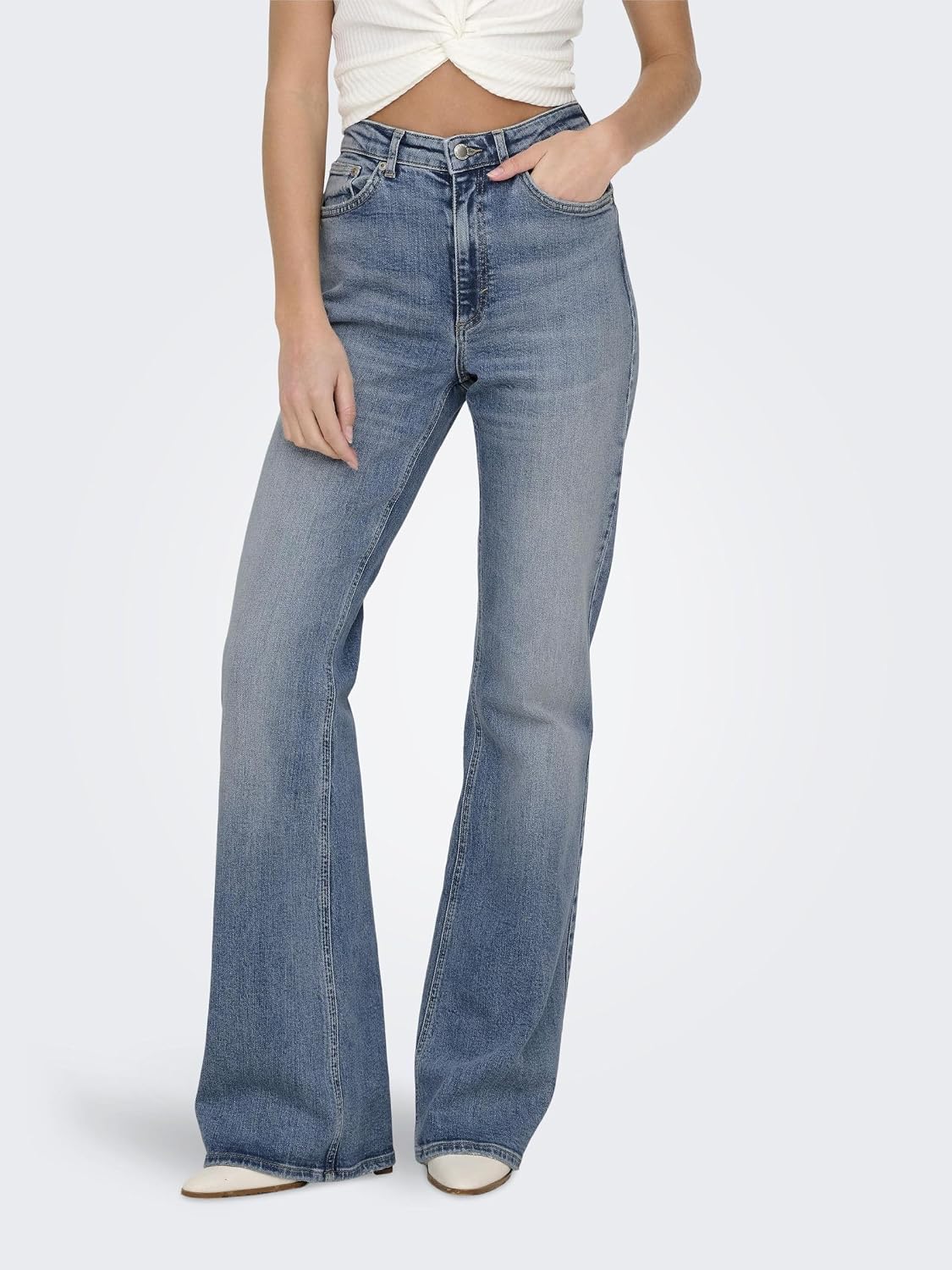 Detalle 2 de ONLY Onljuicy HW Flared DNM Dot023 NOOS jeans flare da donna