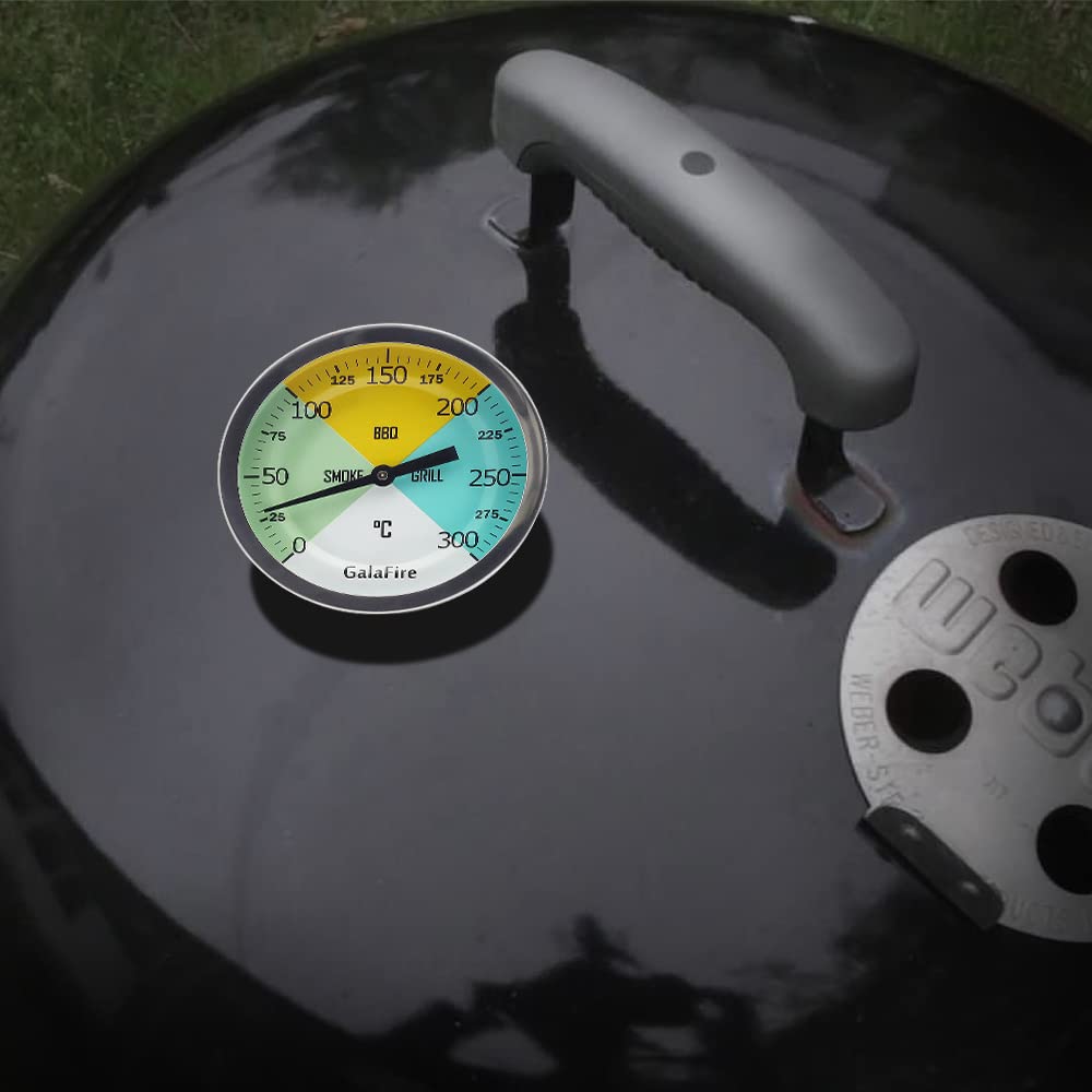 Thumbnail 5 de Termometro per barbecue GALAFIRE 80 mm grande faccia fino a 300°C, indicatore con asta extra lunga