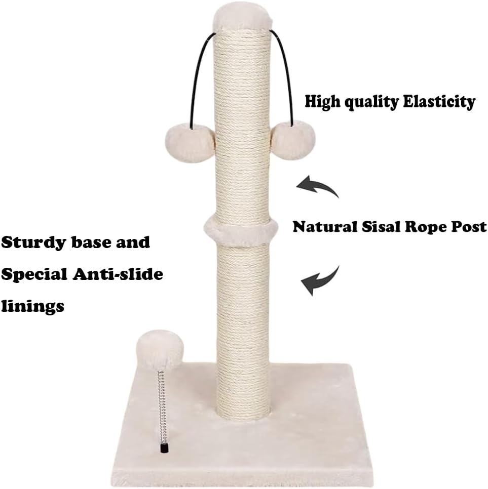 Thumbnail 4 de 52cm beige cat scratching post tower