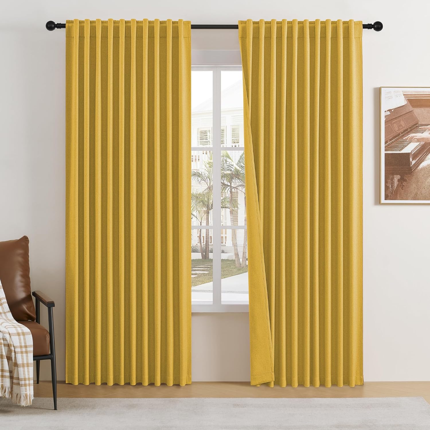 Detalle de DUALIFE Blackout Curtains, 96 Inches Long