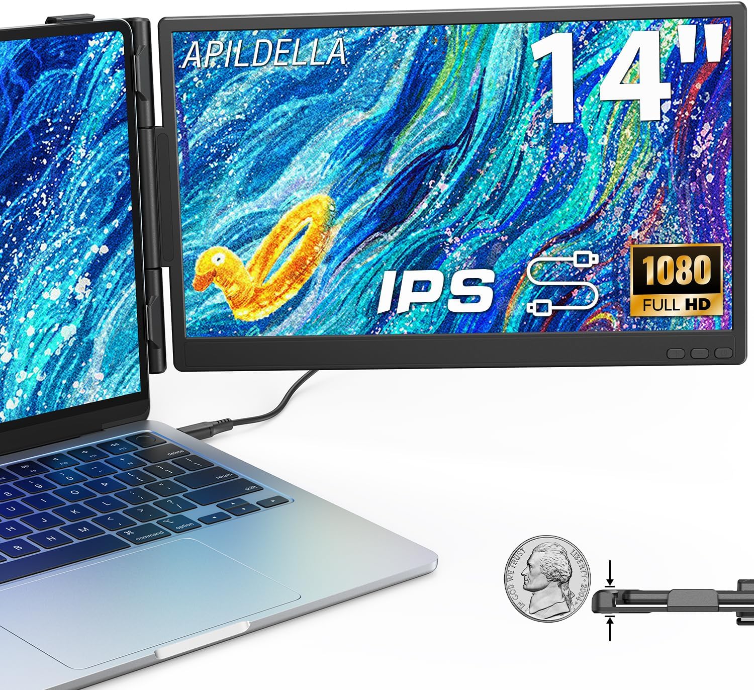 Detalle de APILDELLA 14 Dual Laptop Screen Extender