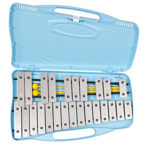 Angel AX25K Glockenspiel 25 tonos: Glockenspiel de Angel con funda, dos varillas y teclas plateadas