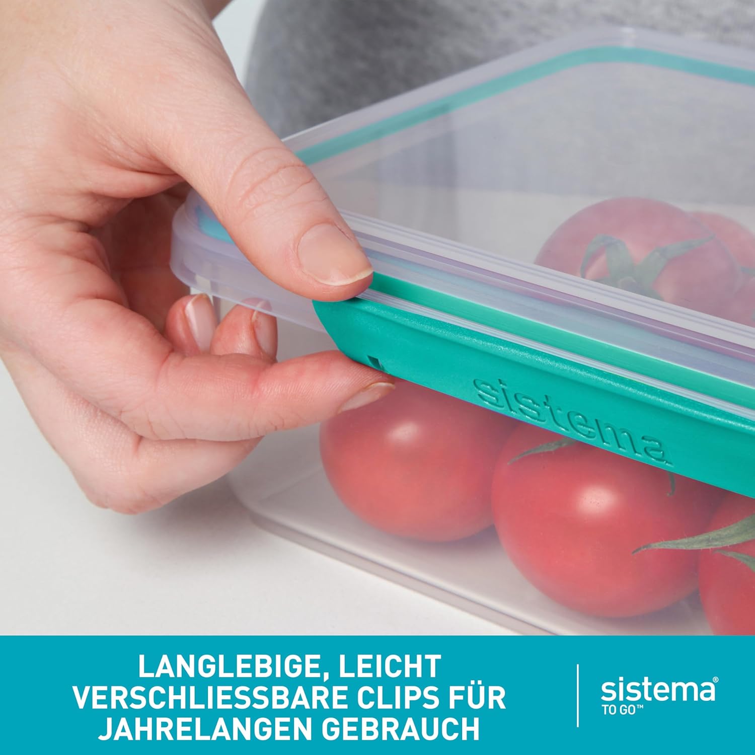 Thumbnail 3 de Sistema TO GO Bento-Box Cubes – 1,65 L, Bento-Box mit Fächern, BPA-frei, Minty Teal & Ocean Blue (2 Stück)