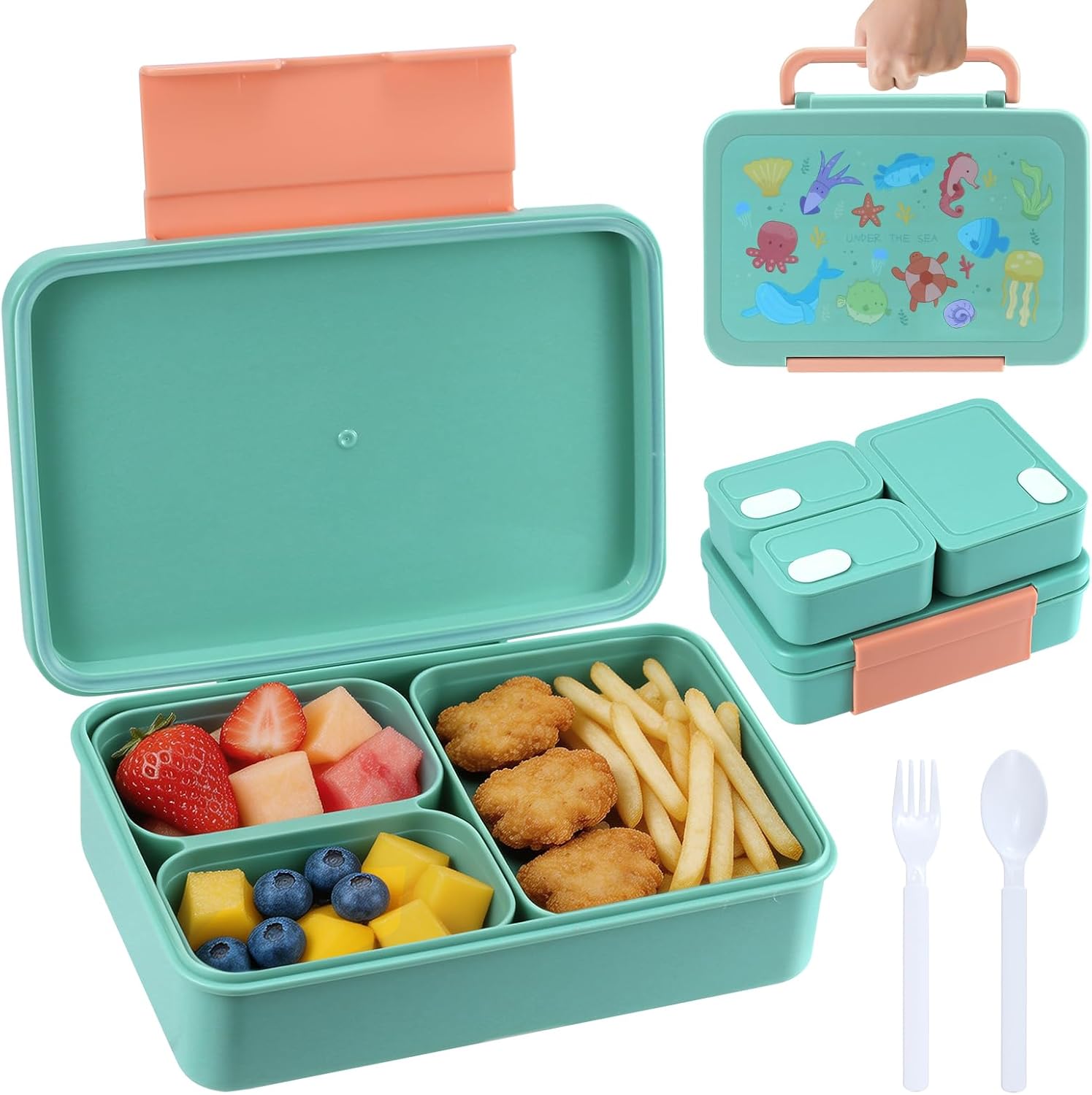 Detalle de lompyeu STWCH kinderbroodtrommel, 1.200 ml, stapelbare bento-set