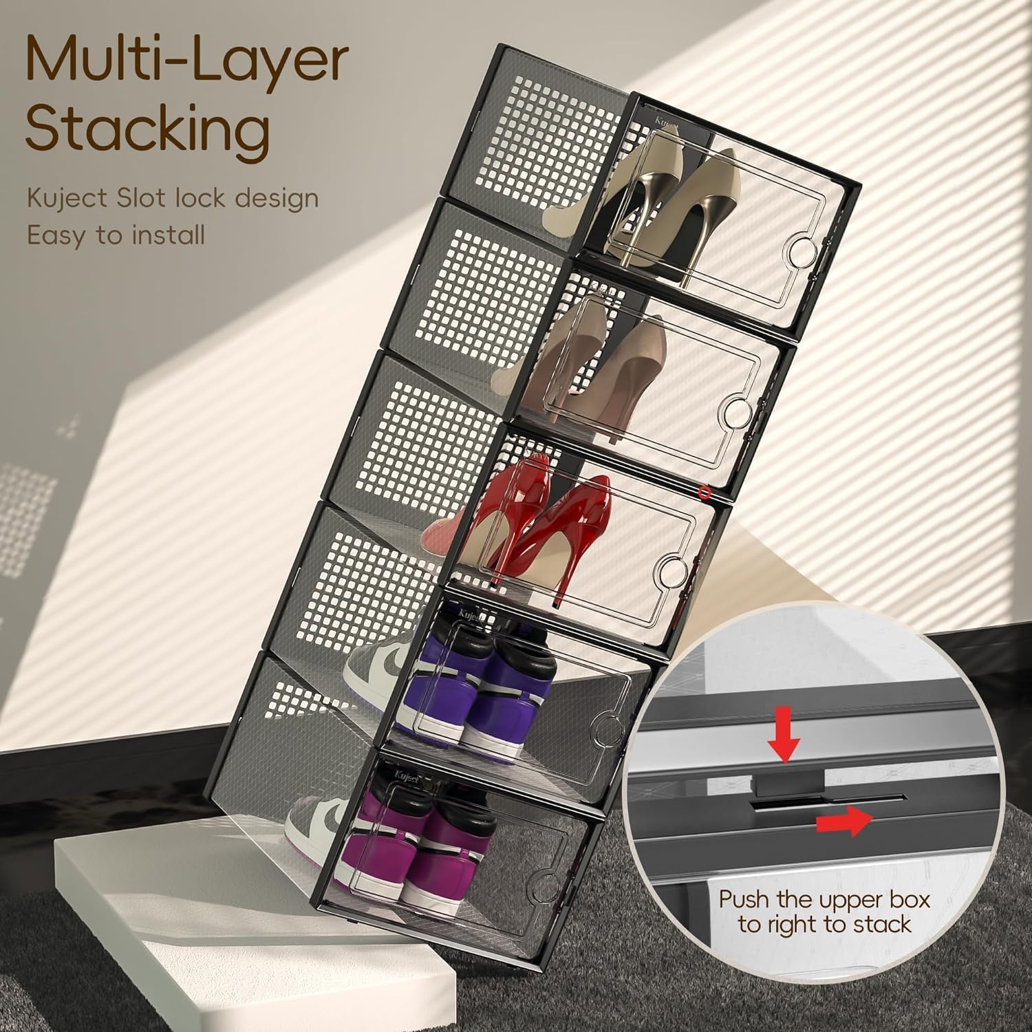 Detalle 2 de Kuject X-Large Shoe Storage Boxes 12-pack
