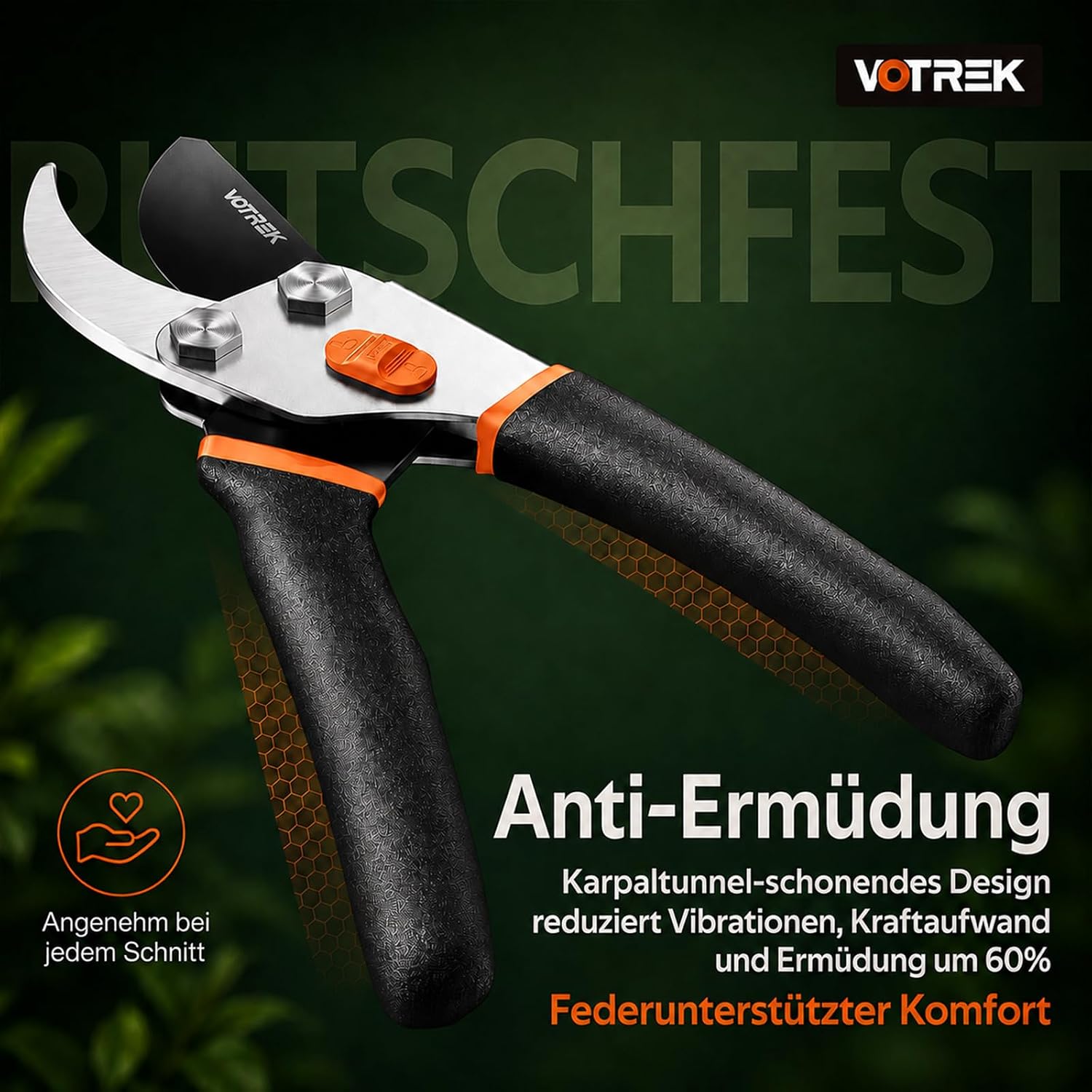 Thumbnail 4 de VOTREK VT-C800 Bypass-Gartenschere 21,5 cm – Profi-Rosenschere mit SK5-Klinge