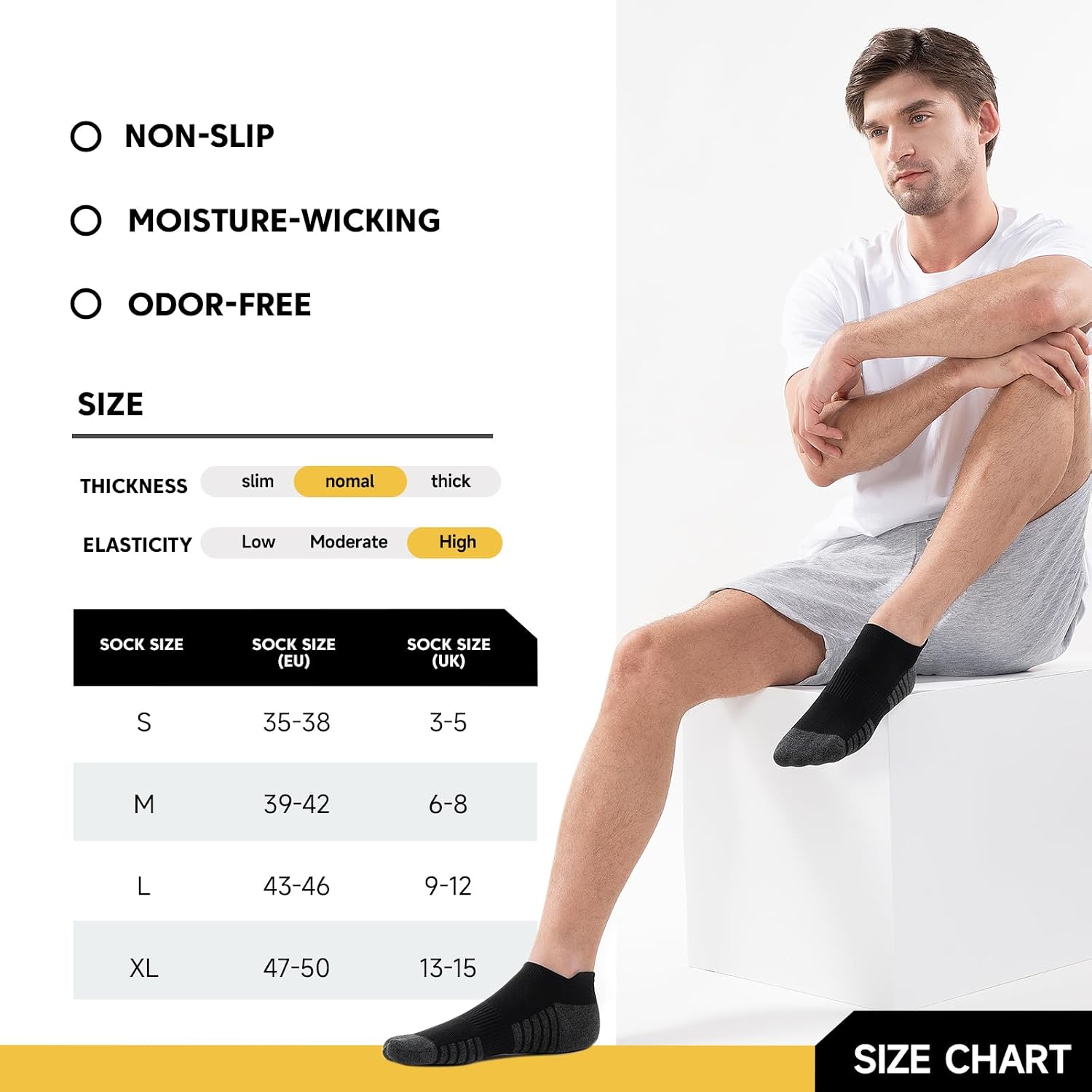 Detalle de Alaplus Running socks, 6 pairs cushioned