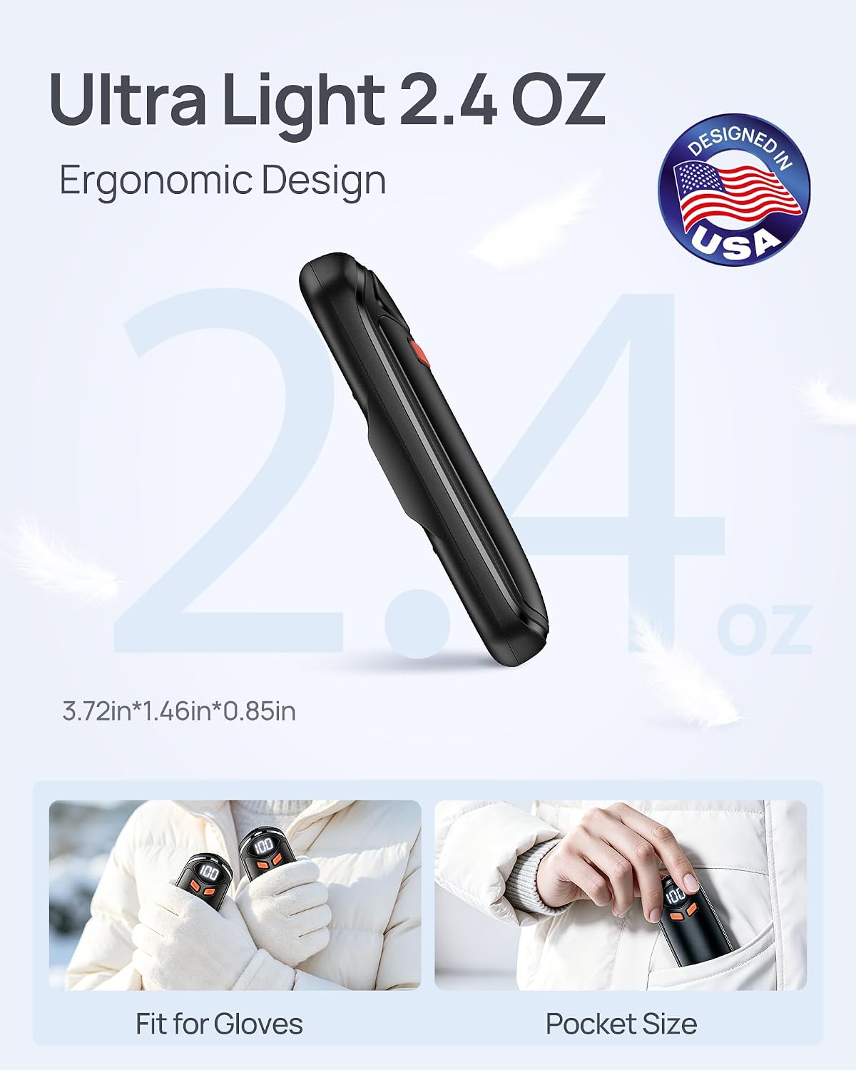 Thumbnail 5 de DeeKom Rechargeable Hand Warmers, 2-Pack with Five Heat Settings and Digital Display