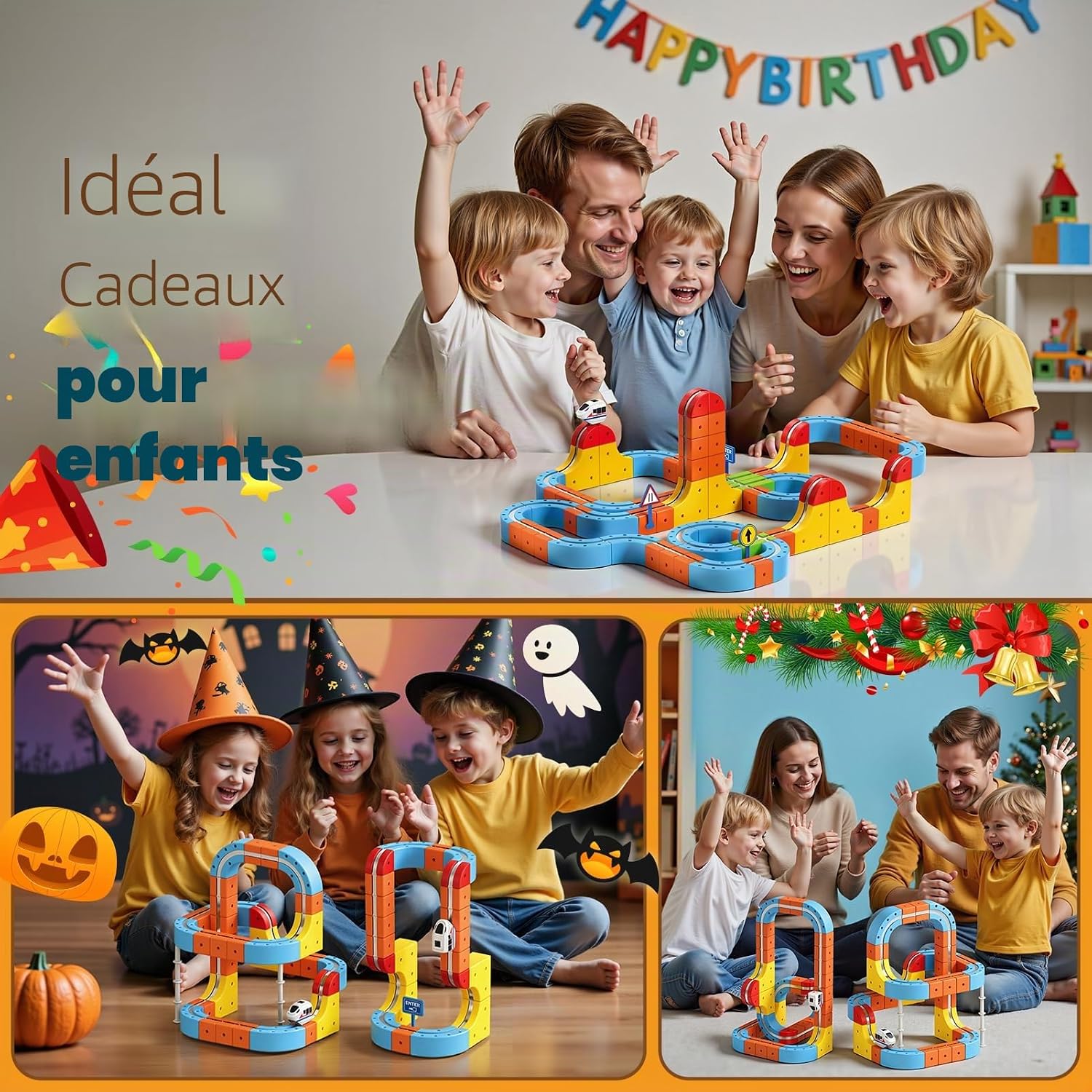 Thumbnail 6 de 150 Pièces DIY Cube Track: Circuit Flexible et Train Électrique pour les enfants de 3 à 8 ans